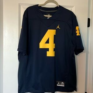 NIKE MICHIGAN WOLVERINES BOYS NAVY BLUE FOOTBALL JERSEY XL